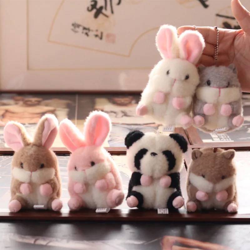 

Милый домашний животный, панда, хомяк, плюшевые игрушки для девочек, пушистые длинные уши, зайчик, кукла, Сова, икра, школьная сумка, подвеска,...