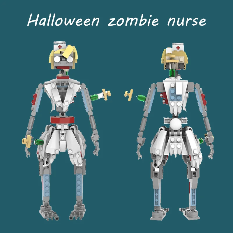 

MOC 2021 New Creative Halloween Gifts Horror Zombie Doctor Nurse Funny Building Block Bricks Model Kids DIY Game Toys For Boys