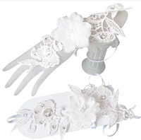 elegant lace short wedding bridal gloves fingerless white red wedding accessories veu de noiva gants mari%c3%a9e robe