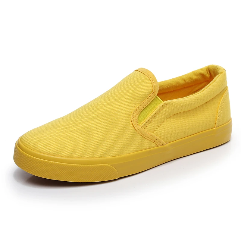 Женская парусиновая обувь на плоской подошве белая уличная Желтая осень 2019 |