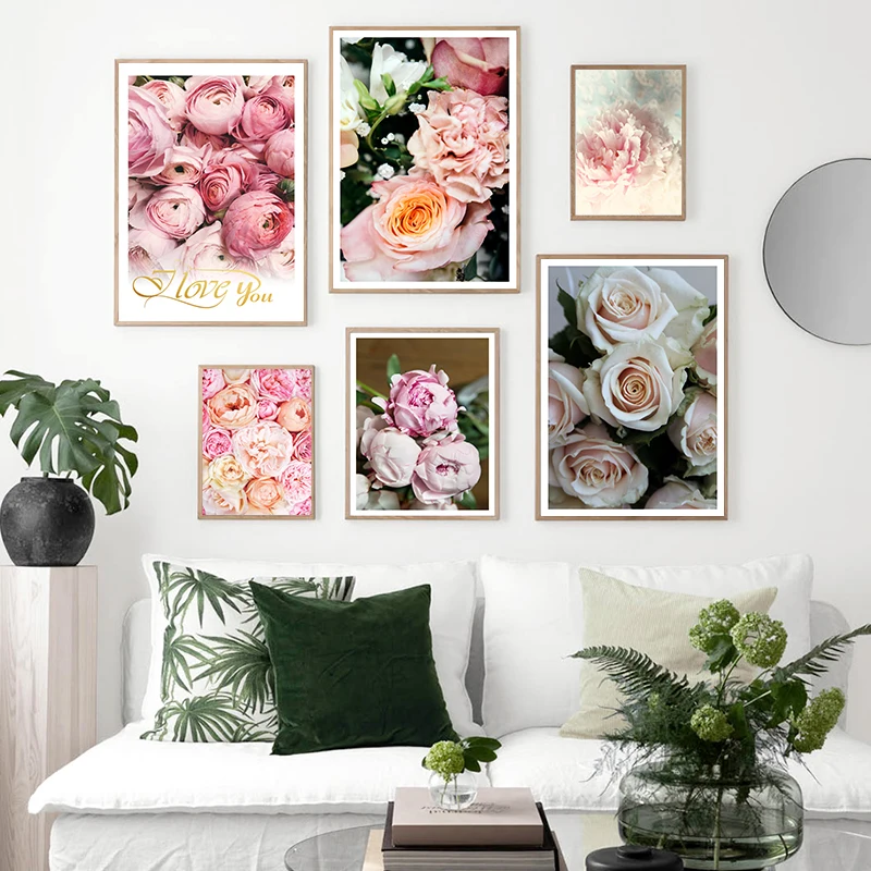 

5D DIY Diamond Painting Kits Poured Glue With AB Drill Scalloped Edge Nordic Decor Elegant Peony Flower Art Home Decoration Gift