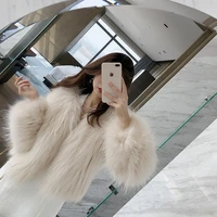 Fox Fur Coats Women Silver Fox Natural Fur Coats Female Autumn Knitted Long Genuine Fur Jackets Ladies Fashion Luxury 2020 New