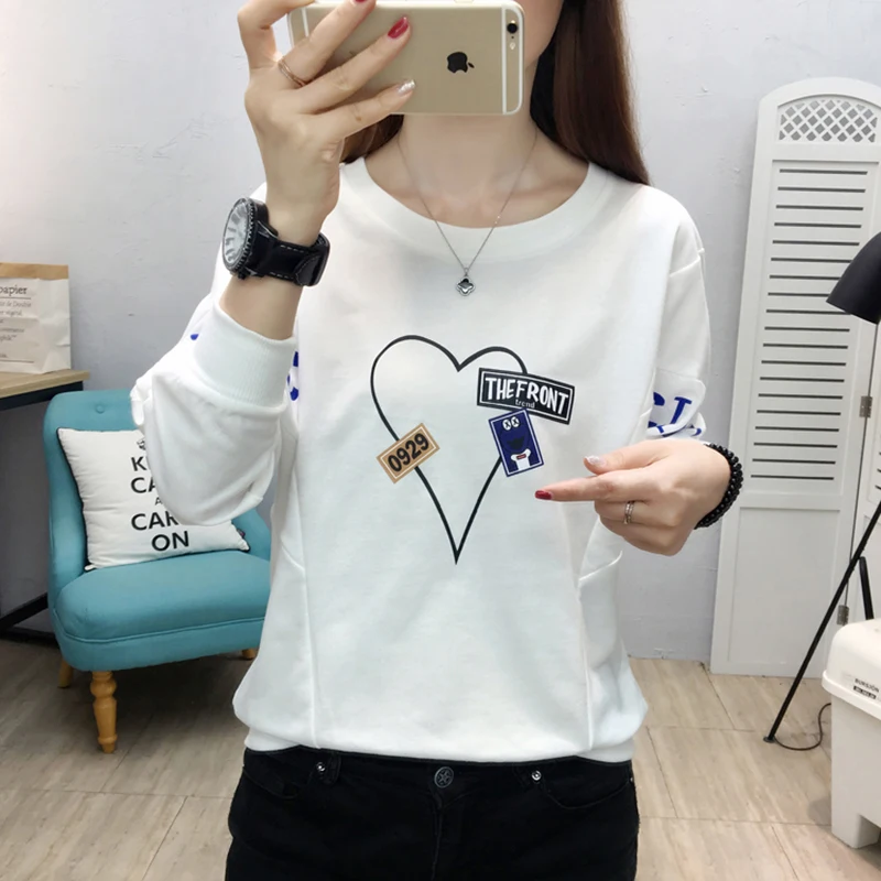 Женская толстовка с длинными рукавами повседневный Свободный пуловер надписью в