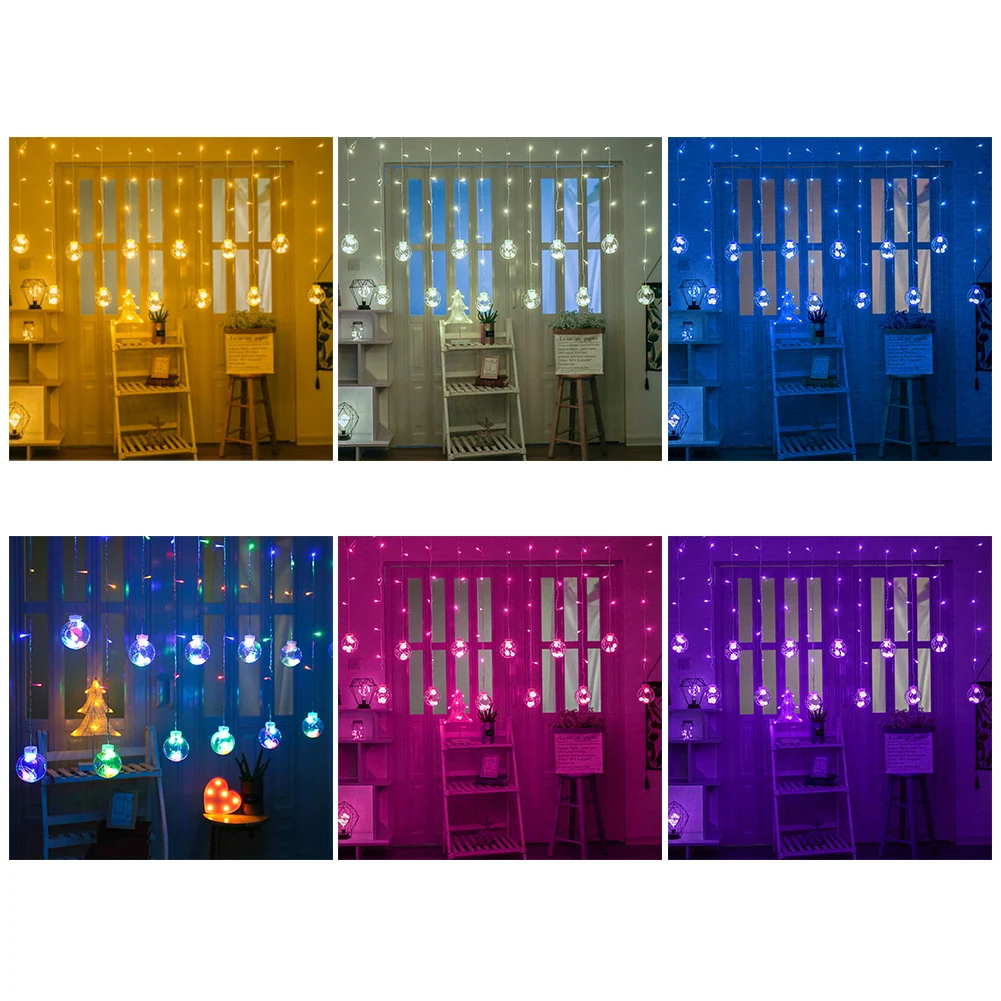 

2.5M Curtain Fairy String Lights LED Christmas Hanging Decorative Light String For Home Bedroom Window Wedding Party Decor