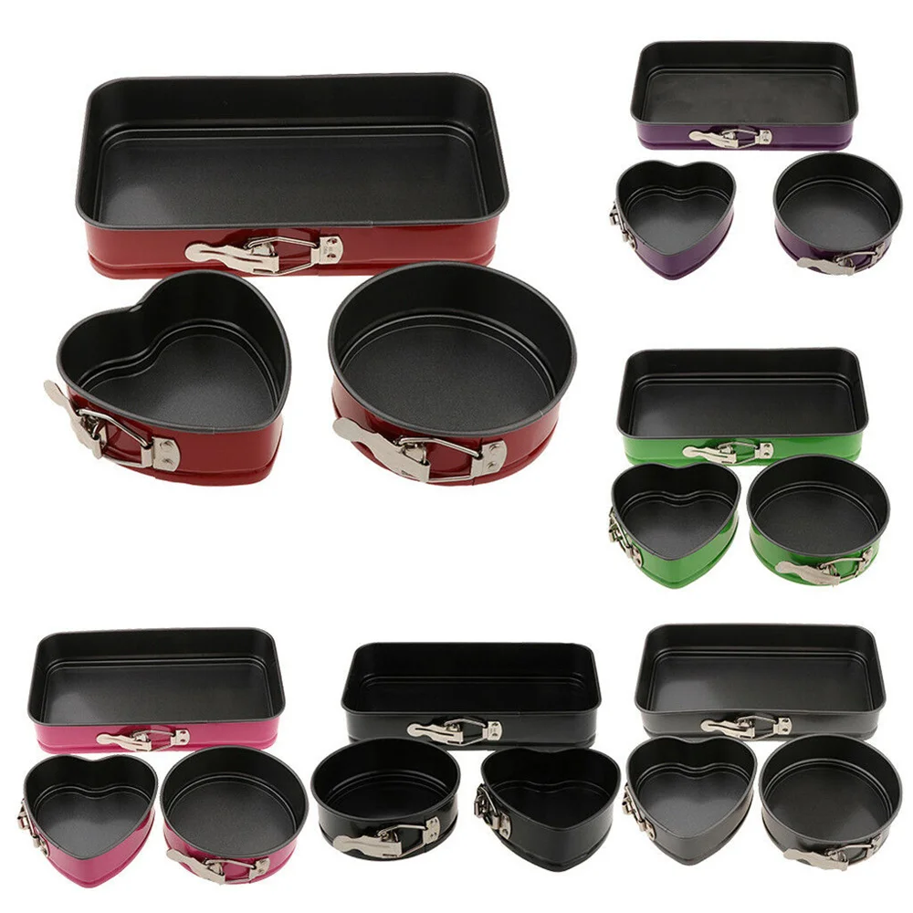 

3 Pcs Non Stick Pan Cake Removable Tray Cheesecake Baking Mold Mould Kitchen Tool 0529