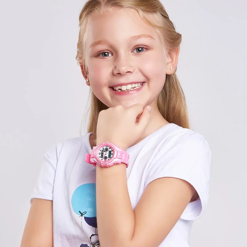 Модные Спортивные кварцевые наручные часы для подростков с цифровым дисплеем