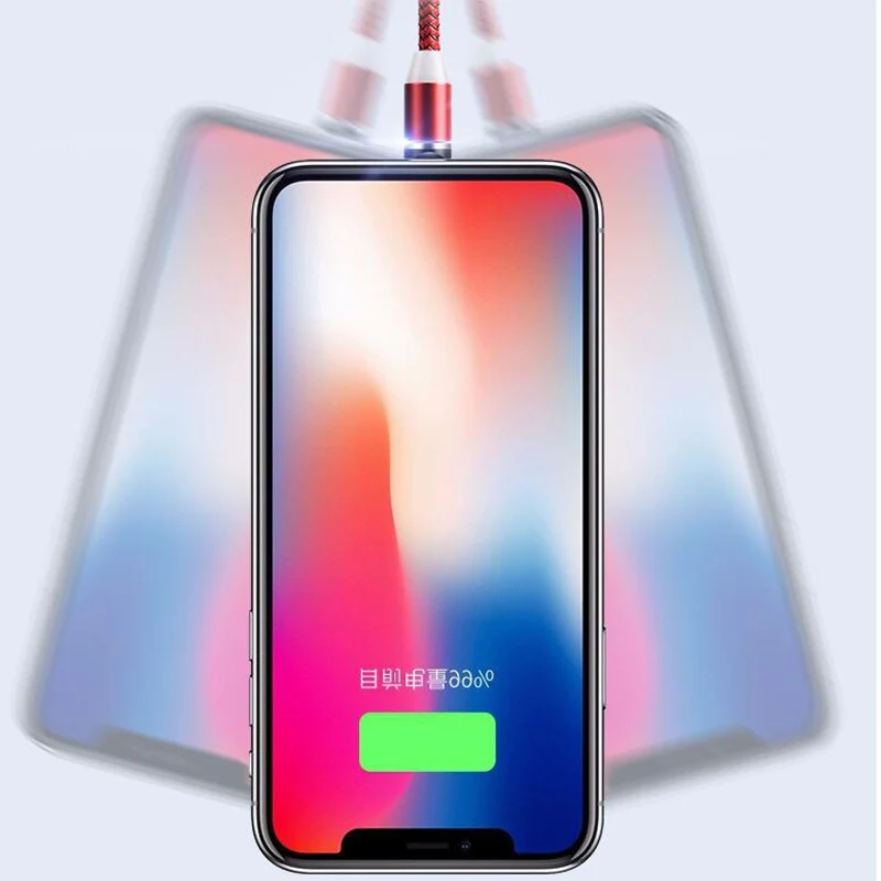 2 м Магнитный кабель Micro usb type C для iPhone xs samsung xiaomi Быстрая зарядка зарядного