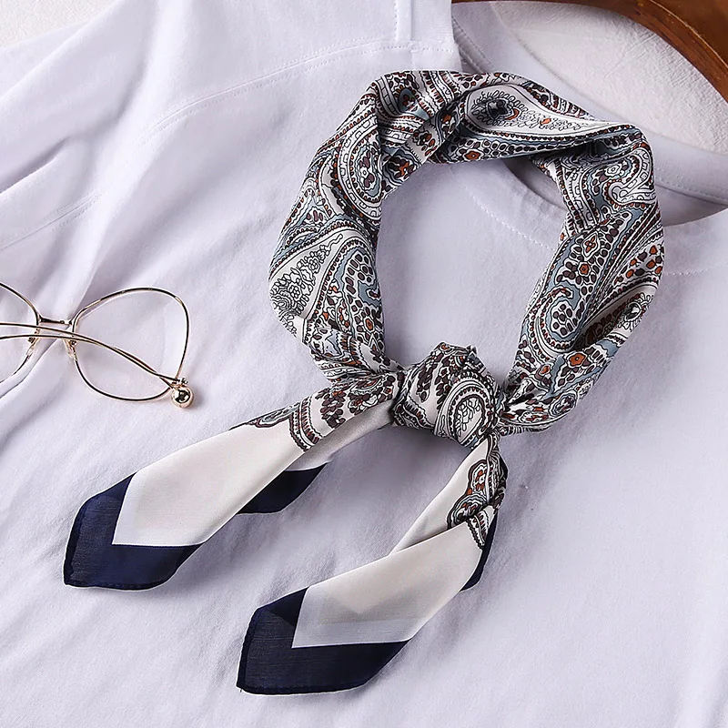Женские шелковые квадратные шарфы для женщин обруч волос на шею элегантная