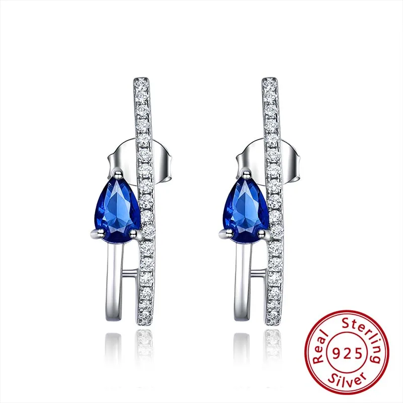 VSE09 ORSA JEWELS твердые 925 пробы серебряные серьги-кольца для женщин из настоящего сапфира роскошные женские ювелирные изделия VSE04 - Цвет камня: VSE09