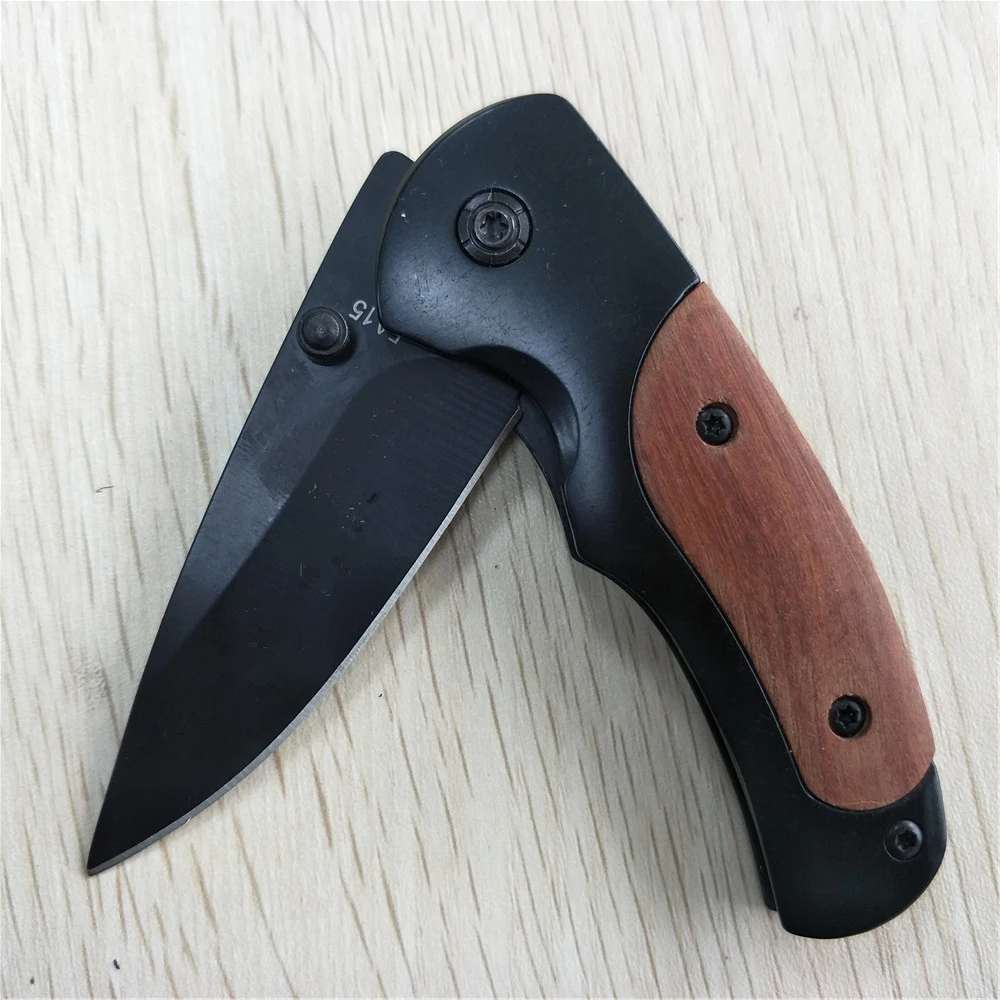 Тактический нож высокой твердости 5CR15MOV Лезвие сталь + деревянная ручка складной