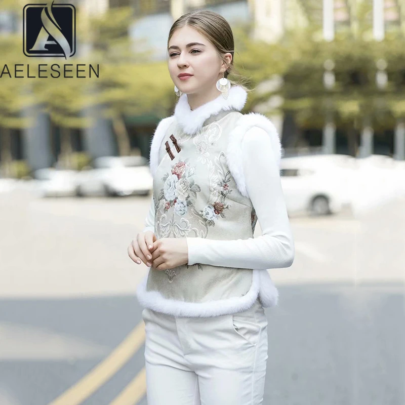 AELESEEN 2020 Новое поступление ретро короткий жакет без рукавов женский роскошный