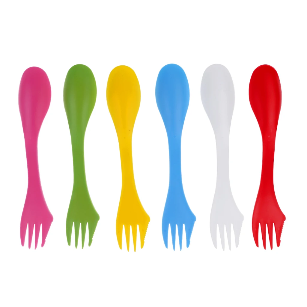 Портативная походная посуда 3 в 1 6 шт./компл. Spork Combo ложка столовые приборы для