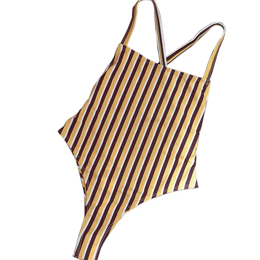 

One-piece Swimwear Ladies Explosions Striped Sexy Suspenders Swimwear Women One-piece Swimwear Women