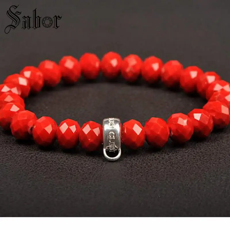 Европейский модный браслет с фиолетовыми кристаллами эластичные очаровательные