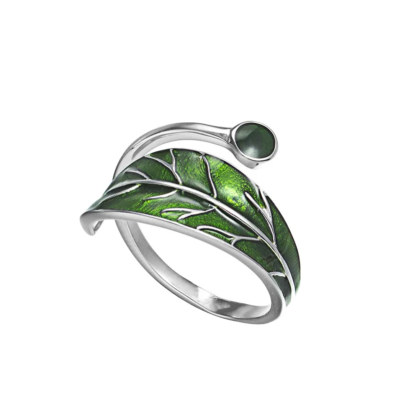 

Buyee Настоящее 925 стерлингового серебра; Лаконичные женские босоножки с нашивкой в виде кольца на безымянном пальце в светло-зеленый эмалевы...