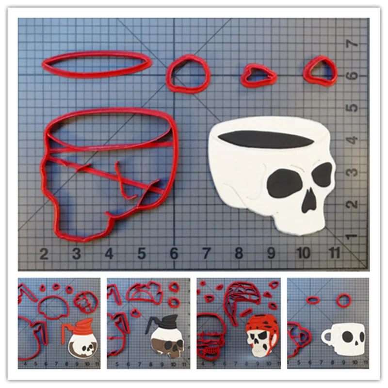 Череп кофе горшок кружка чашка Хоккей форма черепа помадки резаки для украшения