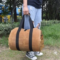 firewood carrying bag outdoor adjustable log pouch canvas portable camping fireplace home storage wood carrier organizer