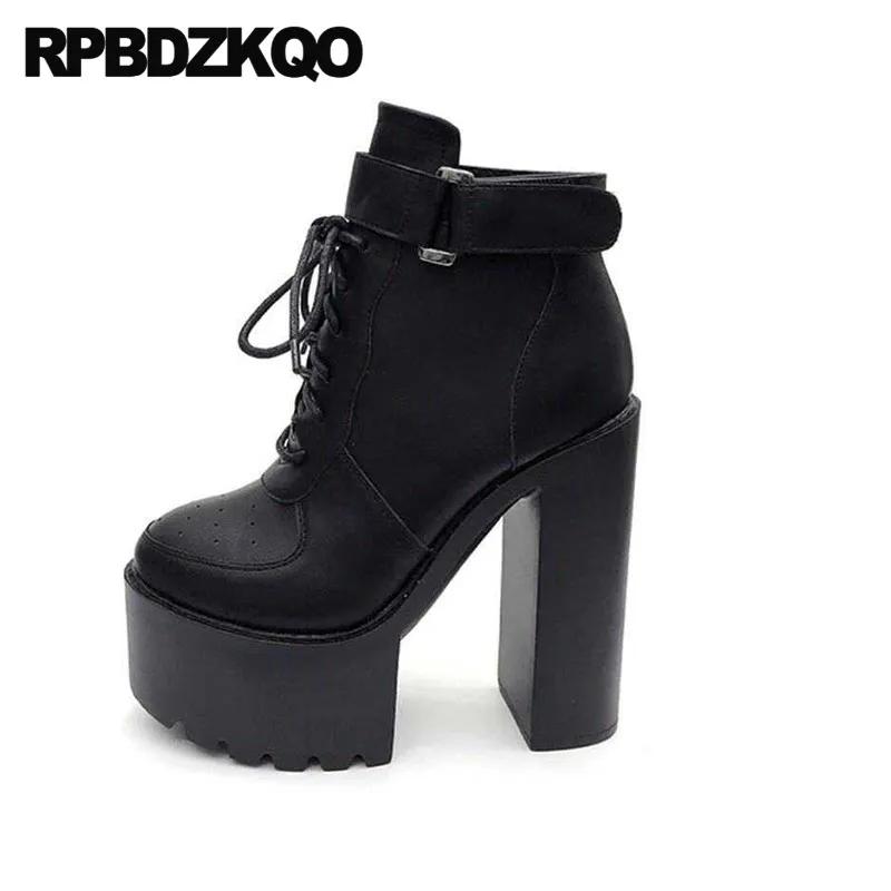 Ботинки женские на платформе 15 см пикантная обувь в готическом стиле массивном