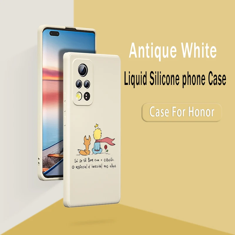 Чехол для телефона из жидкого силикона с изображением Маленького принца Honor 50 20i
