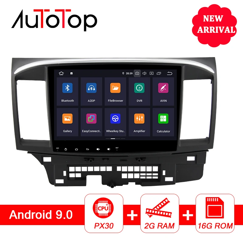Автомобильный мультимедийный плеер AUTOTOP 10," 2din Android 9,0 для Mitsubishi Lancer Galant Fortis, автомагнитола RDS, Wifi, Mirrorlink, BT, без DVD