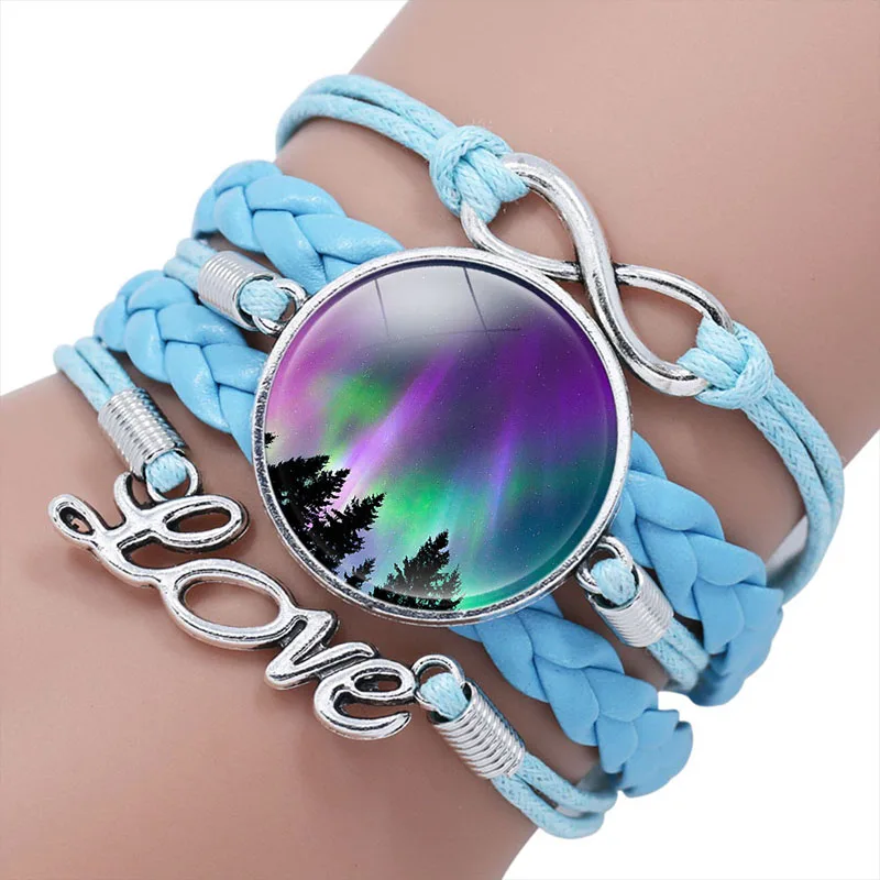 10 шт. многослойный кожаный браслет Aurora в виде цветка | Украшения и аксессуары