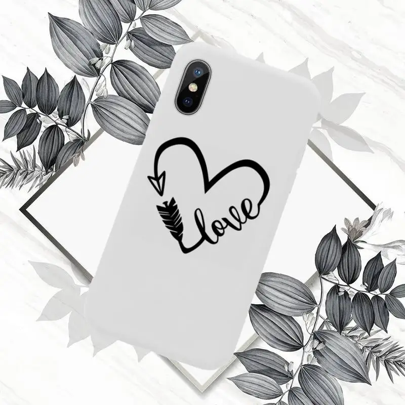 

Simple Lines Love Heart Phone Cases White Candy Color for iPhone 11 12 mini pro XS MAX 8 7 6 6S Plus X SE 2020 XR