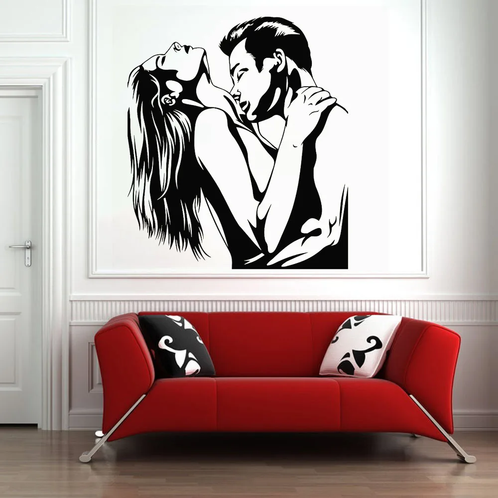 Влюбленная пара виниловая наклейка на стену в ванную любовь Романтика спальня