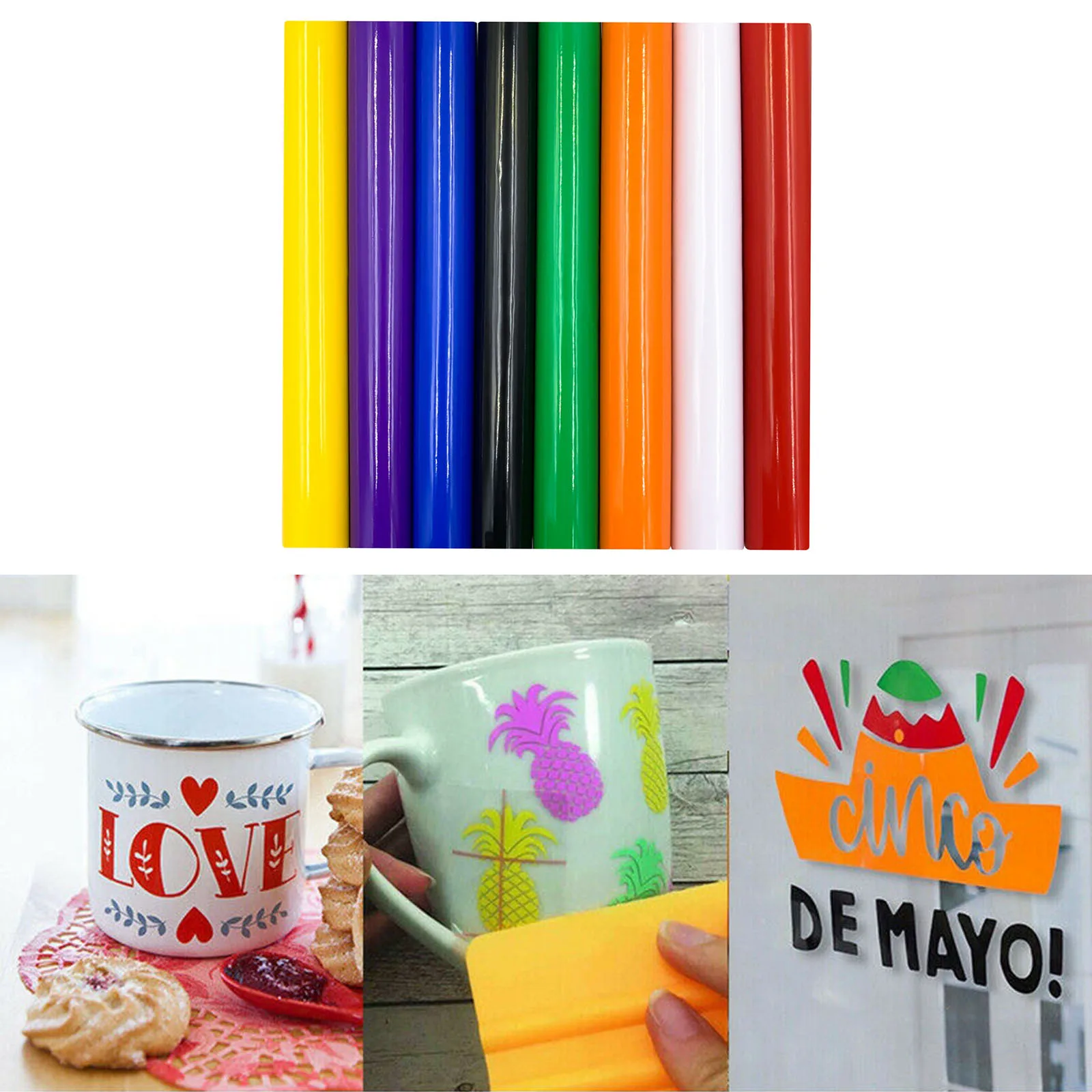 

Permanent Self-Adhesive Transfer Roll Vinyl Sheets Windows Decals