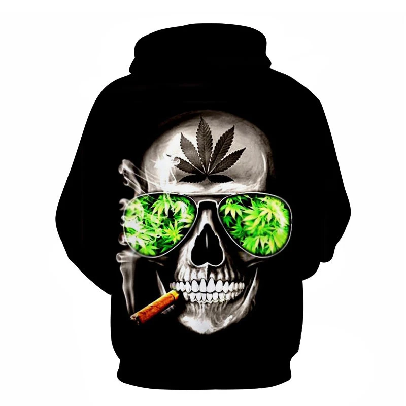 

Funny Natural Weeds Cool Fresh Green Weed Leaves Skull Full Print 3D Sweatshirt Cool Man's Top Tee Autumn Hoodie Outfit Dropship