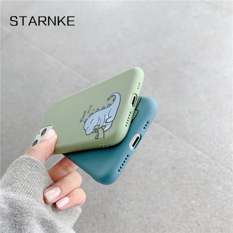 Парный мультяшный чехол с динозавром для iPhone 12 Mini 11 Pro Max SE 2020 X XR XS 8 6s 6 7 Plus мягкий
