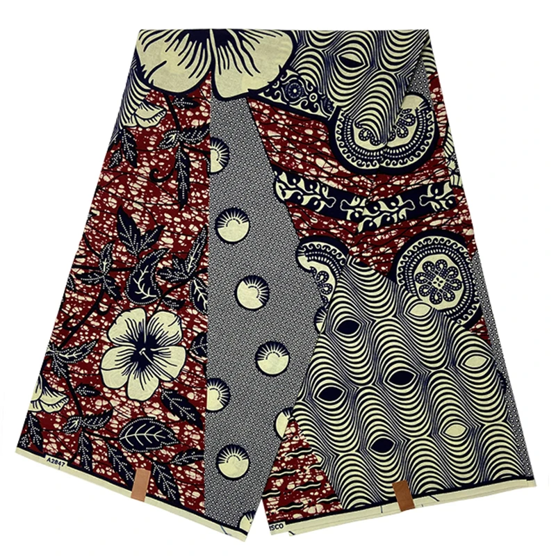 

Latest Arrival Ankara Wax For Dress 100% Cotton Prints Guaranteed Veritable African Real Wax Fabric Nigeria Style 6 Yards
