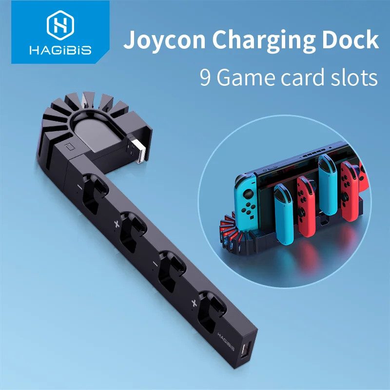 

Hagibis Joy-Con Controller Charger stand for Nintendo Switch Charging Dock station Gamepad with 9 Game Slots NS Console Holder