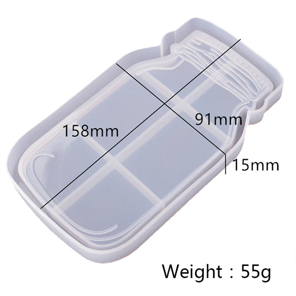 

1PCS Transparent Silicone Mould Resin Decorative Craft DIY Bottle Plate Storage Storage Mold Epoxy Resin Molds For Jewelry