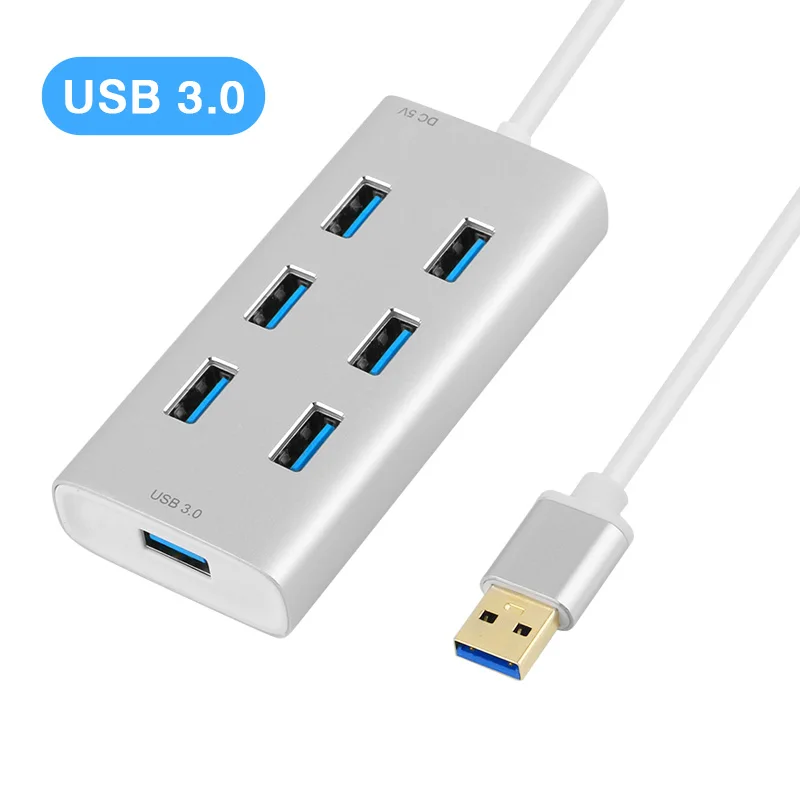 Концентратор USB 3 0 с 7 портами разветвитель функцией быстрой зарядки и