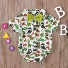 Одежда для новорожденных; Для маленьких мальчиков галстук-бабочка Gentlement комбинезон с принтом 