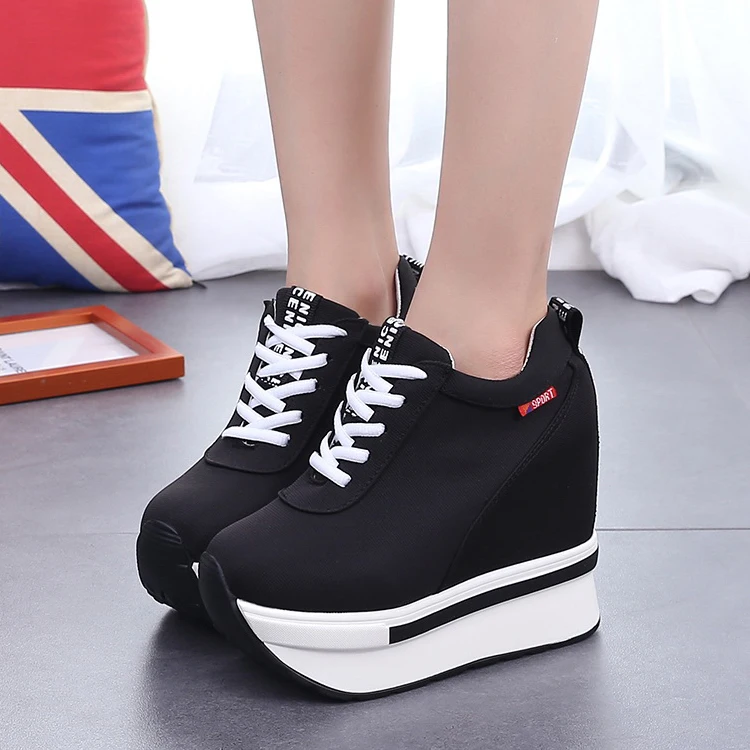 

Ladies shoes woman sneakers canvas shoes shallow mouth with casual women's shoes women wedge shoes platform sneakers red black