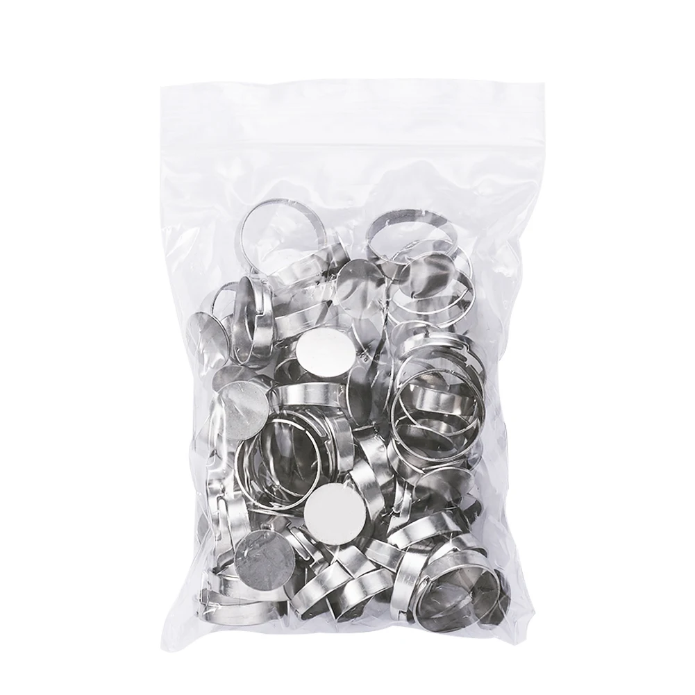 Регулируемые кольца из нержавеющей стали 304 50 шт. Размер 7 аксессуары с плоским