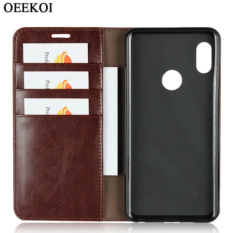 Чехол-книжка OEEKOI Crazy Horse из натуральной кожи для Xiaomi Redmi 7A/7/K20/Note 7/Note 6/6 Pro/S2/6A/6/Note 5/Note 4X/5 Plus