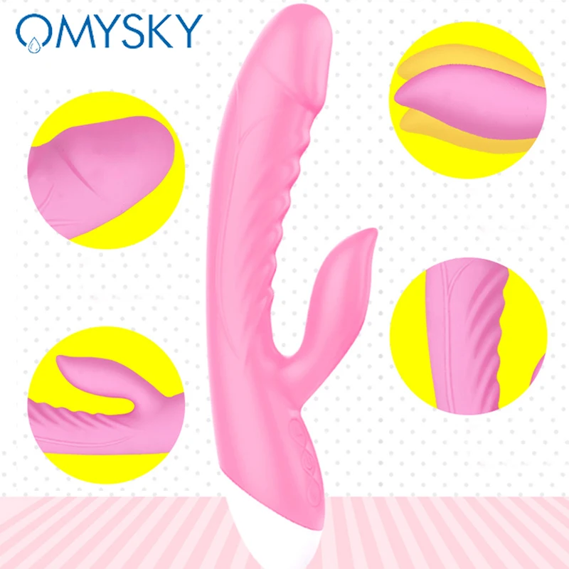 OMYSKY G Spot фаллоимитатор кролик вибратор с двойной вибрацией Силиконовый