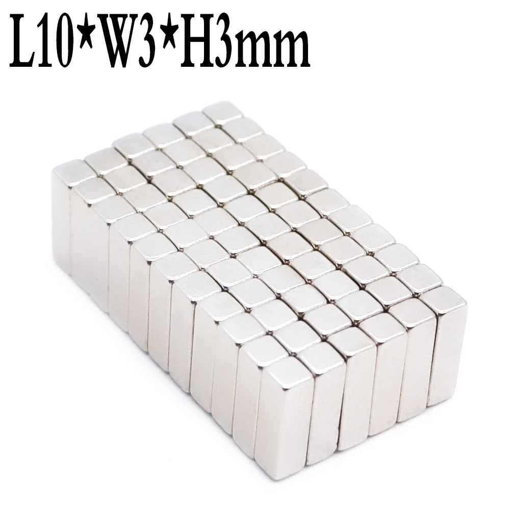 

Неодимовый магнит 10x3x3, 1000 шт., 10 мм x 3 мм x 3 мм, Блок N35 NdFeB, супермощные Сильные Постоянные Магнитные Imanes