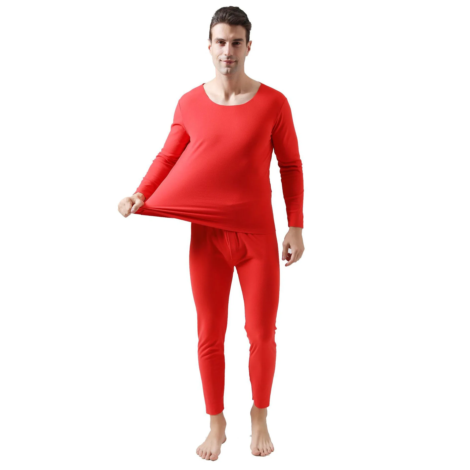 

Мужская пижама 8XL, осенне-зимняя одежда для сна, новинка размера плюс, термобелье с длинным рукавом, круглая пижама костюм с v-образным вырезо...