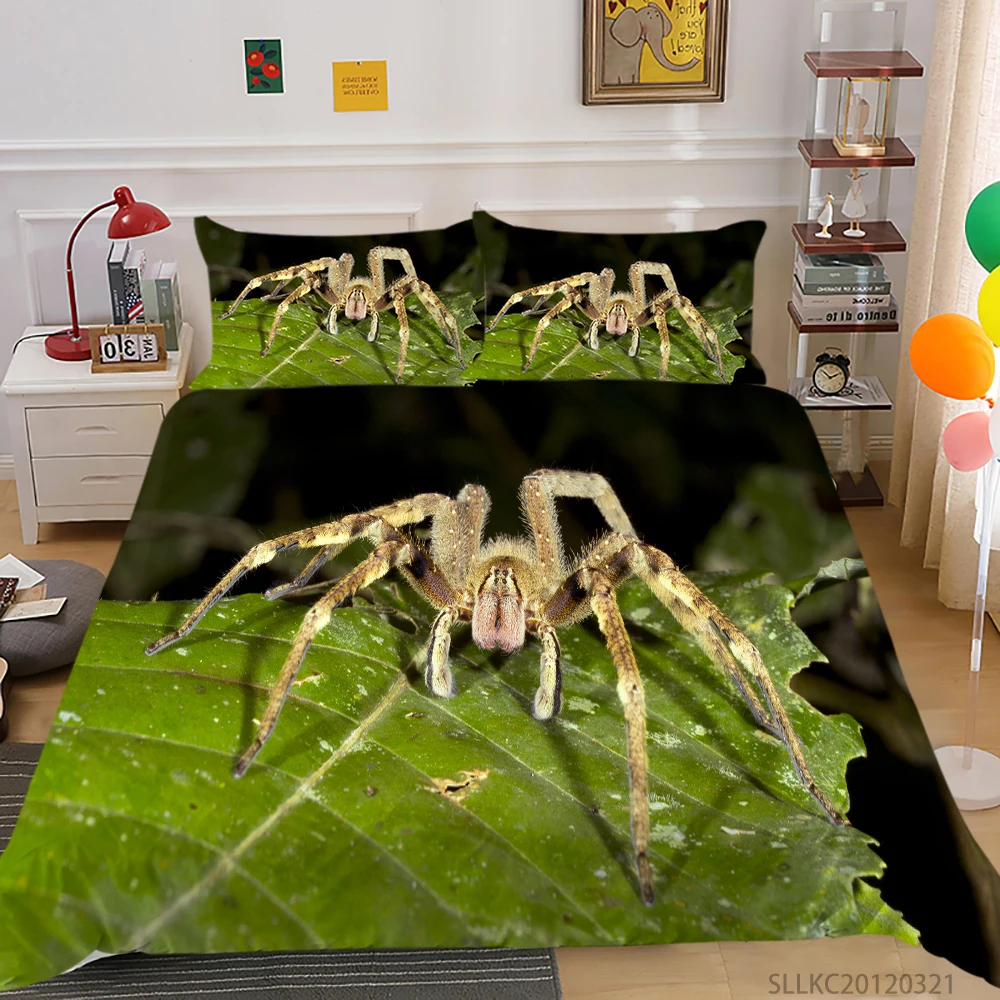 

Spider Bedding Set for Insect Lovers Lifelike Fashion 3D Duvet Cover King Queen Twin Full Single Double Unique Design Bed Set