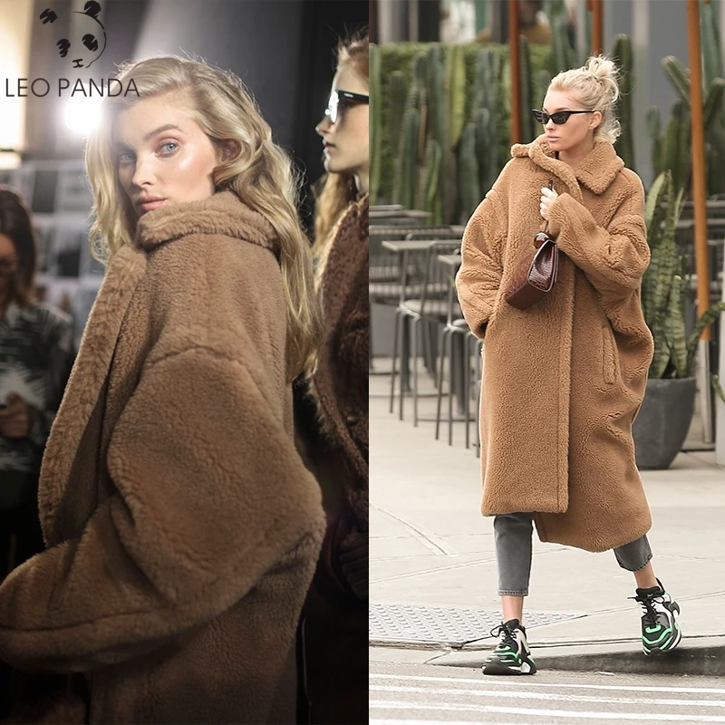 Модное женское роскошное пальто новинка зимы 2019 длинное средней длины теплое из