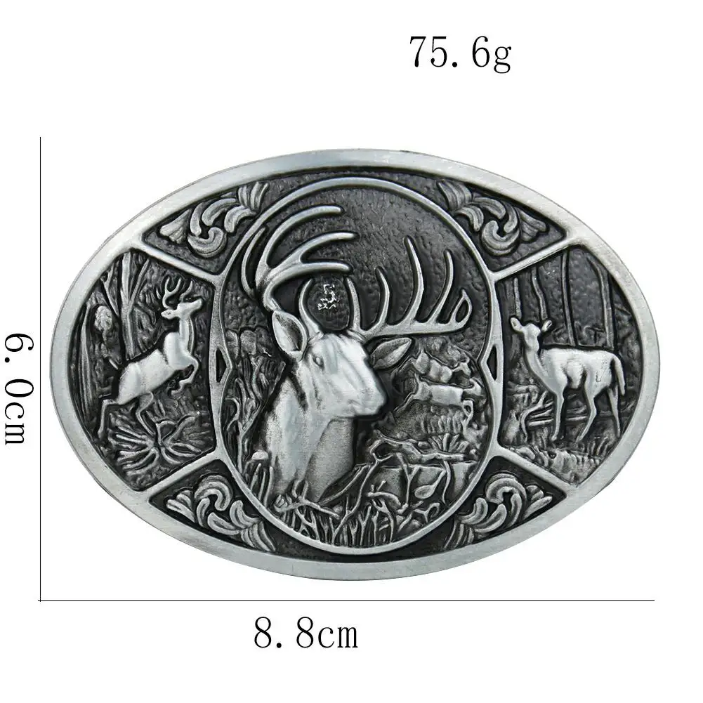 Модная крутая пряжка для ремня с северным оленем животным из натуральной кожи