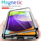 Магнитный флип-чехол на 360  для Samsung Galaxy A52, A 52, 52A, samsun, A52, samsunga52, 4G, зеркальный двухсторонний металлический бампер, чехол для телефона