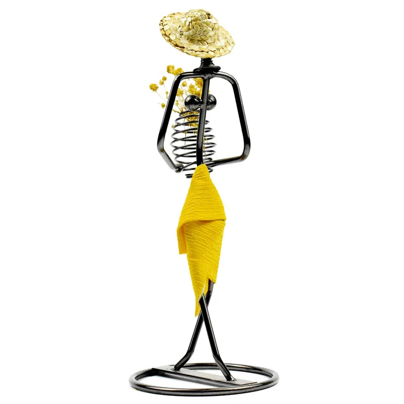 Креативная железная настольная Подключаемая ваза с сушеными цветами соломенная