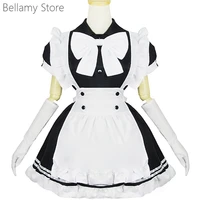 limited day super cute black and white butterfly theme uniform maid dress