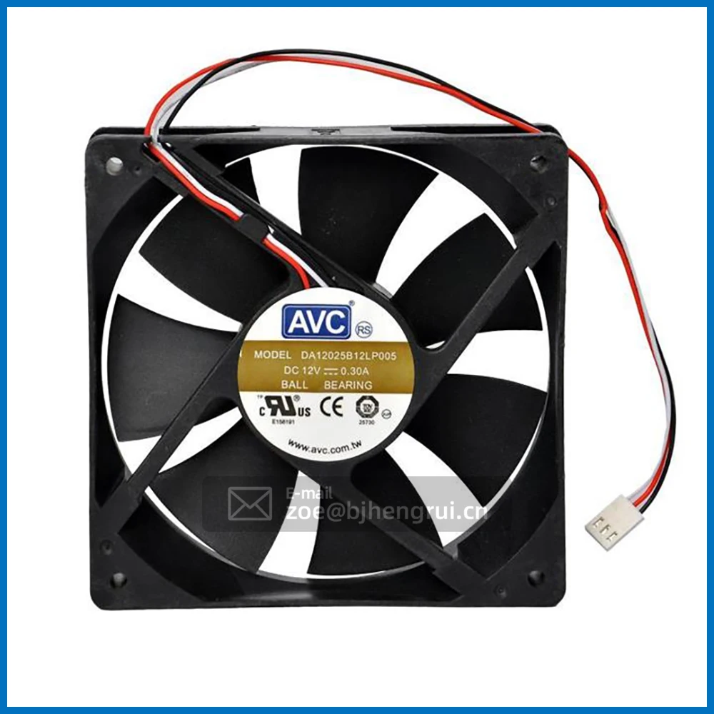 

AVC DA12025B12LP005 12025 12VDC 0.3A 0.36W 2500 RPM 77.19 CFM 38.5 dBA Ball Bearing Cooling Fan for Computer Case