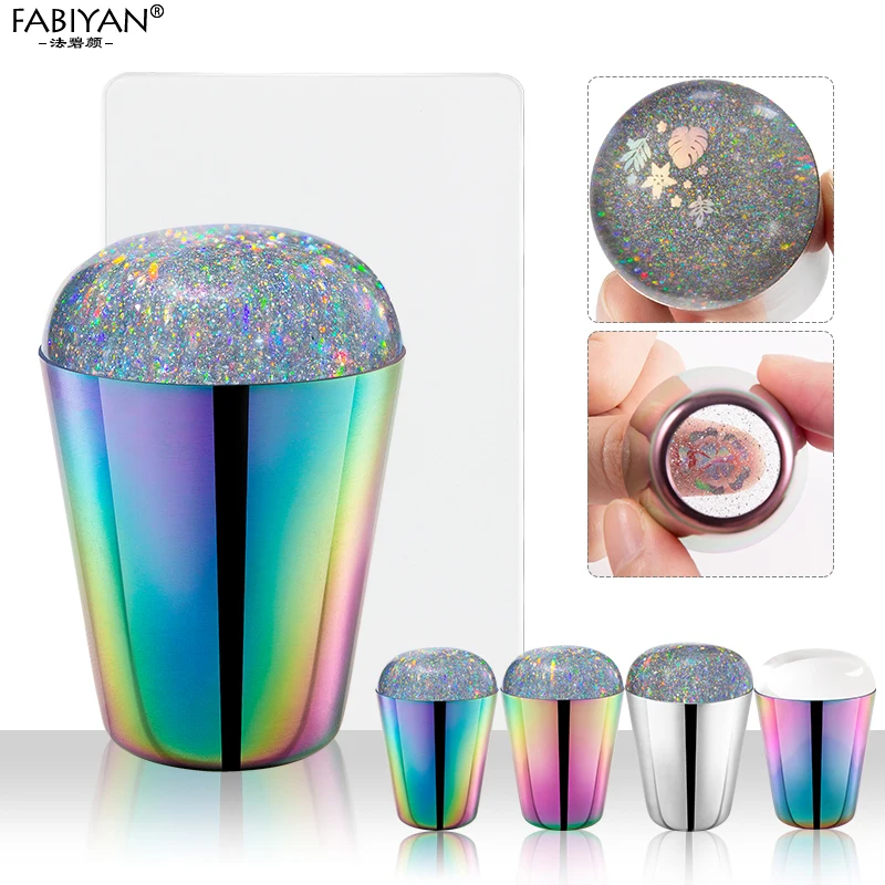 3 5 см Дизайн головки матового дизайна ногтей стемпер штемпелюя скребок с крышкой