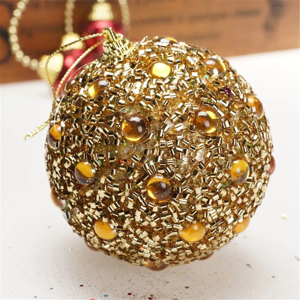 Рождество 2019 домашние украшения 8 см Стразы блестящие шары шар орнамент с